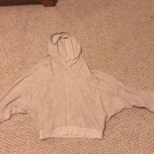 cropped white hoodie